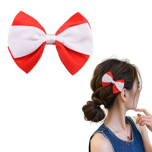 Pliwcas Pinza para el cabello tipo lazo en capas roja y blanca para niñas miniatura 1