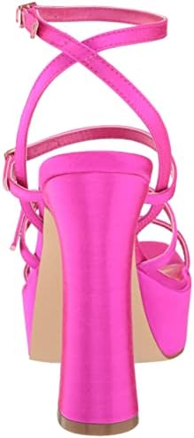 GUESS Women's YENNA Heeled Sandal, Dark Pink Satin, 8.5 | Image 2
