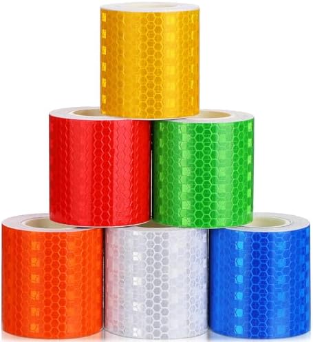 Zonon 6 Rolls High-Visibility Waterproof Reflective Tape, 6 Colors, 2"