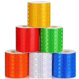 Zonon 6 Rolls High-Visibility Reflective Tapes Waterproof Self-Adhesive Safety Stickers Night for Outdoor Nighttime Visibility Trailers, Clothing, Vehicles(6 Colors,2 Inch)