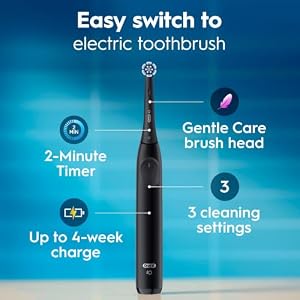 Oral-B Rechargeable Electric Toothbrush, iO2 Starter Kit, 3 Cleaning Modes, Automatic Pressure Sensor to Protect Gums, 2 Brush Heads, Pure White — photo 2 of 6