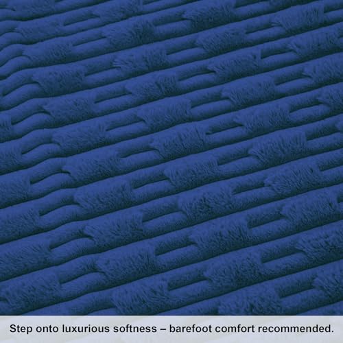 Image of Luxe Home Rabbit Tail Fur Carpet Super Soft, Washable, Anti Skid Carpets for Home, Bedroom, Livingroom - (4x6 Feet, Blue)