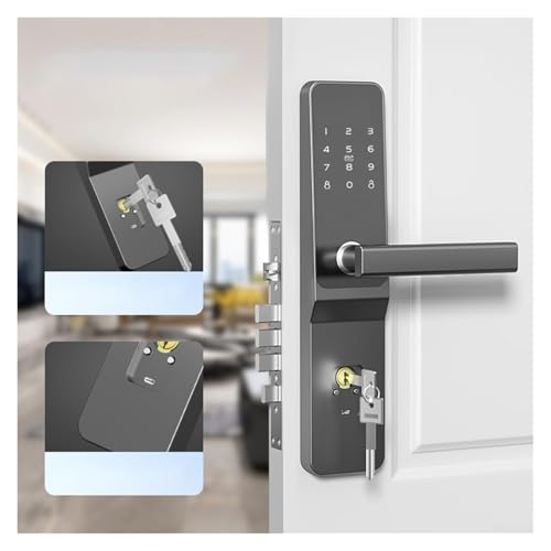 Serrure connectée intelligente avec poignée et digicode numérique pour la maison