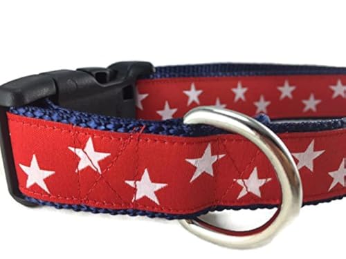 Large Red Stars Dog Collar