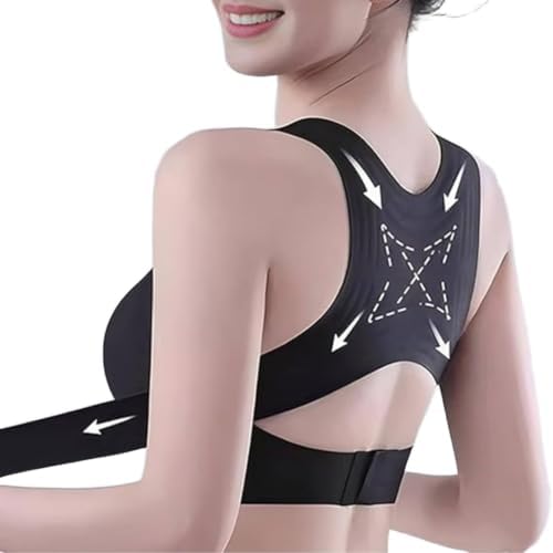 Front Closure Bras for Women Posture Corrector Cross Back Jelly Bralettes - 4