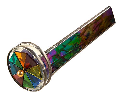 J Devlin Kal 110 Double Wheel Kaleidoscope Black Iridescent Stained Glass Gift for Dad - Thumbnail 4