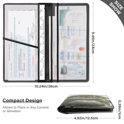Car Registration and Insurance Holders Gorilla Mountain Print, PU Leather for License Documents Cards3