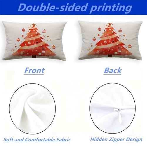 Funda Cojin para Sofá Cama 40x60 Rectangular Terciopelo Blanco Navidad Lavable O-564B 4