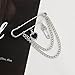 coadipress Hanging Long Chain Brooch Pin for Men Women Fashion Retro Silver Butterfly Bar Pins Safety Pin Punk Cool Chains Sweater Shawl Collar Coat Brooches Pin for Girls (Black Heart&Pin)