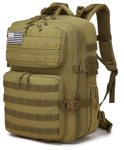 Image of Wotony Military Tactical Backpack for Men Waterproof Daypack 3 Day Assault Pack Molle Bag with Water Bottle Holder