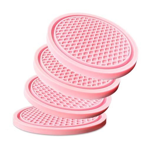 KULOLO Car Cup Holder Coaster 4 Pack - Non Slip & Shockproof,Flexible PVC Rubber Insert for Car/Truck/SUV/Van (2.75