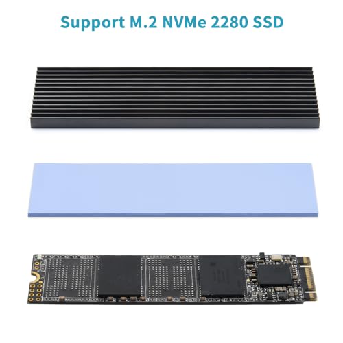 ELUTENG 4 PCS M.2 NVMe Heatsink with 4 Thermal Silicone Pads Aluminum 2280 SSD Heat Sink with 8 Black Rubber Bands for PC / PS5 M.2 PCIE NVMe SSD or M.2 SATA SSD