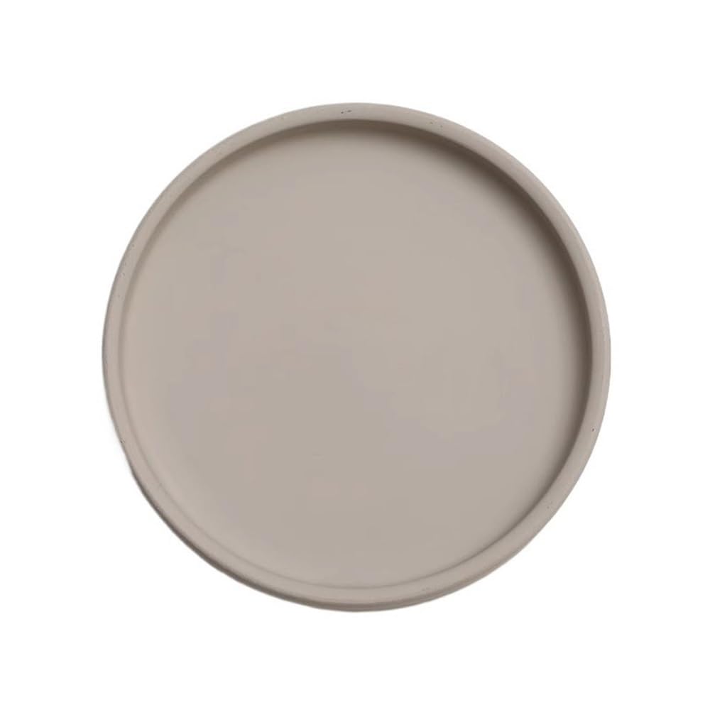 Versatile Sottovasi Rotondi in Ceramica for Interni ed Esterni(Grijs,Grande)