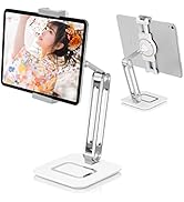 [Stable / Supports up to 15.6 inch] Tablet Stand Smartphone Stand Tablet Arm Stand iPad Stand PC Stand Side/Stake No Shaking Tabletop 360 Rotations T-Tablet, Stand Mo...