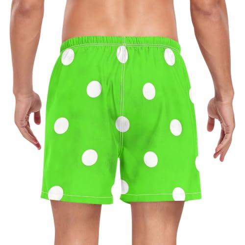 Bañador de secado rápido para hombre en verde flúor con lunares modernos 2