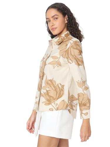Image of VERO Moda Women's Cotton Floral Print Regular Fit Shirt