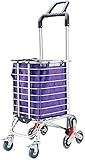 Eortzzpc Diable Panier Pliant Panier d'épicerie Portable Utility Panier d'escalier léger avec Roues pivotantes roulantes (Couleur: Violet, Taille: 44x30x105cm),Chariot à Usage Multiple