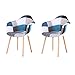 GrandCA HOME Set di 2 Poltrone Patchwork, Sedia da Pranzo in Stile Nordico Sedia Da Cucina Per Sala da Pranzo, Soggiorno, Camera da Letto (Blu A5-2)
