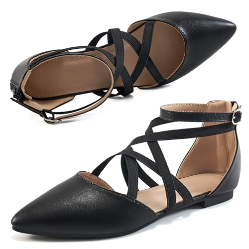 Image of Reimferce Womens Ballet Flats for Wedding: Comfortable Dress Work Flat for 2026 - Ladies Dressy Zipper Walking Shoes