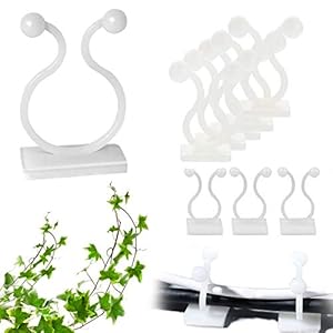 BEIFON 200PCS Climbing Plant Clips Self Adhesive Climbing Plant Wall Fixture Invisible Vines Fixture Cable Tie Clips Hook Holder Vine Traction for Gardening Indoor Plant Supporting Decoration