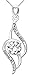 ALOV Jewelry Sterling Silver Always My Sister Forever My Friend Love Cubic Zirconia Pendant Necklace