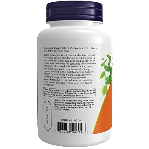 Now Supplements, Boswellia Extract 250 Mg, Plus Turmeric Root Extract, 120 Veg Capsules #TOP2