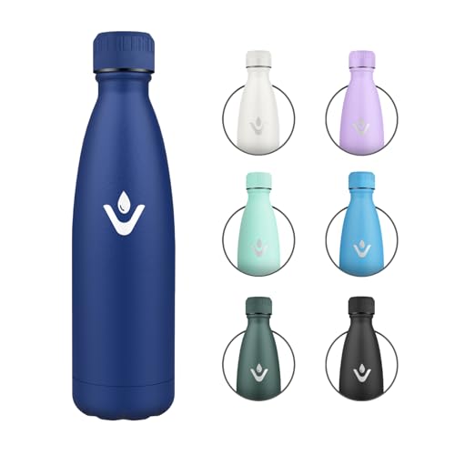 Borraccia Termica 500ml, Borraccia A Prova di Perdite, Senza BPA, Borraccia Acciaio Inox Riutilizzabile, Doppio Isolamento, Bottiglia Acqua Per Bambini, Scuola, Ufficio, Viaggi, Sport, Campeggio