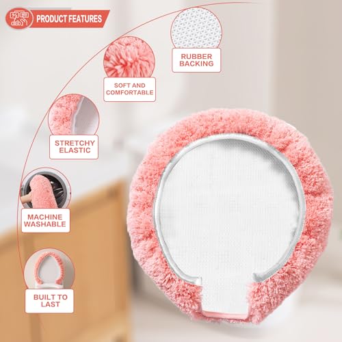 Image of Microfiber Toilet Lid Cover, 17.5 inchx15 inch Fits Round Oblong and Elongated