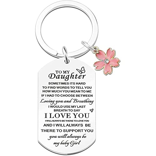 Jstud Inspirational Keychain for Daughter Graduation Birthday Christmas Gifts Jewelry Dog Tag Pendant Keychain for Women