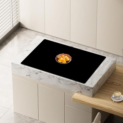 Image of 32''x24''(80cmx60cm) Large Silicone Mat for Kitchen Counter, Heat Resistant Countertop Protector, Non-Slip Waterproof Kitchen Island Mat, Easy to Clean, Black