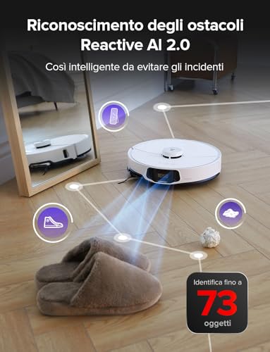 roborock S8 MaxV Ultra Robot Aspirapolvere e Lavapavimenti, RockDock Ultra 8-in-1 Stazione Autopulente, Distributore Auto di Detersivo, 10000Pa, Reactive AI 2.0, Lavaggio Mocio ad Acqua Calda - Immagine 5