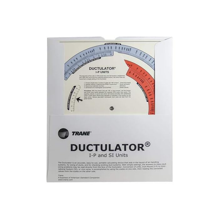 Buy Ductulator Trane Duct Sizing Calculator, English & Metric Units