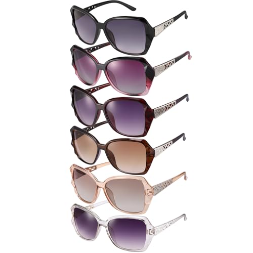 Image of Women Oversized Sunglasses UV400 Protection Lens Sun Glasses | Lightweight Shiny Frame, Classic Trendy Design, Multiple Color Options for Walking, Driving, Shopping, Taking Photos