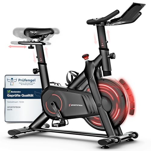 Sportstech Heimtrainer Fahrrad Ergometer SX175 – Hometrainer Fitnessbike mit…