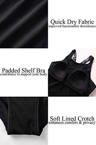 Beautyin Tummy Control One Piece Swimsuit For Women Athletic Padded Swimwear L thumb #3
