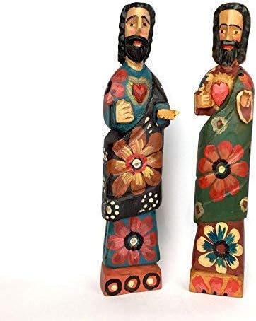 Altiplano Heart of Jesus Statue - 15" Tall, Hand Carved, Made in Guatemala