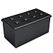 Produktbild Home-Complete HC-7001 Ottomanenbank aus Kunstleder mit Deckel, platzsparende Möbel für Decken, Schuhe, Spielzeug und mehr Organizer, Schwarz