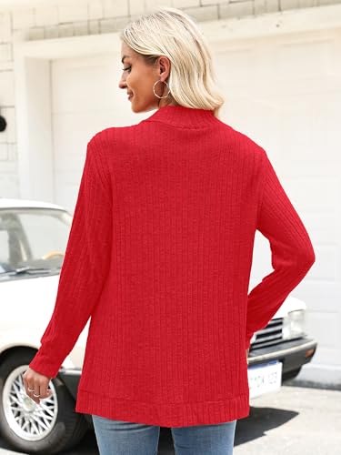 Image of Heymoments Women's Long Sleeve Open Front Cardigan Casual Lightweight Swearter Ladies Loose Knit Outwear Coats with Pockets