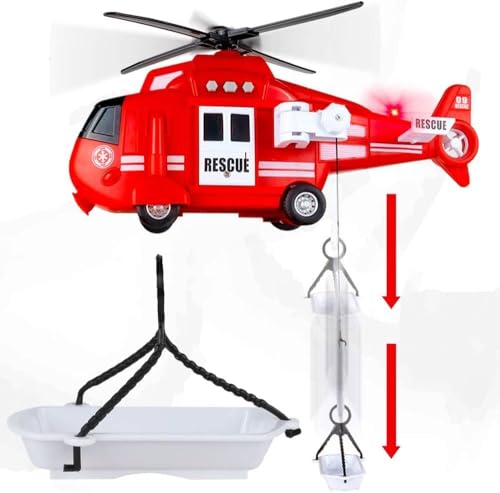 Image of Jack Royal 1:16 Helicopter Pull Back Friction Power Toy - Scaled Model with Projection Lights and Sound Toy Includes Cargo Basket for Kids Pretend Play Toys