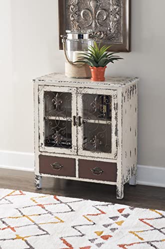 Powell Furniture 990-332 Parcel 2-Door 2-Drawer Console, White 30" L x 13.75" W x 25.5" H - Thumbnail 4
