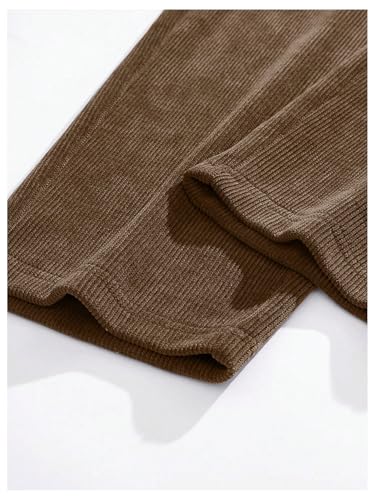 Verdusa Men's Casual Corduroy Pants Streetwear Straight Leg Loose Trousers with Pockets4