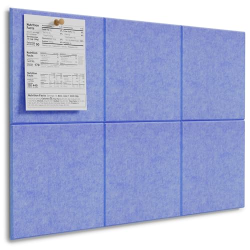 Image of MaxGear Felt Bulletin Board 36 inch x 24 inch, Sky Blue Felt Wall Tiles Push Pins