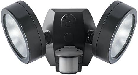 RAB Lighting SMSLES2X13N LED Motion Sensor Flood Lights Outdoor Dual Head Security Light 26W 2276 Lumens 4000K 180° Motion Detection Exterior Lighting for Garage Driveway