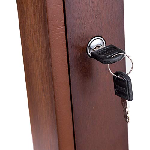 Timmyhouse Full Length Mirror Armoire Storage Organizer Jewelry Cabinet Free Standing Wood #TOP6