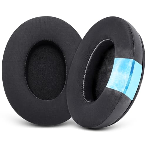 Image of GEVO Cooling Gel Replacement Earpads for HyperX Cloud, Steelseries Arctis, Audio-Technica ATH M50X & More | Breathable Ice Silk Memory Foam Cushions | Long Gaming Sessions -Black