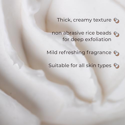 Image of Naturali Radiant Glow Body Scrub With Rice & Coconut | Improves Skin Texture | Smoothens & Softens Skin | Paraben & Mineral Oil Free | 200g