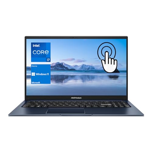 ASUS Vivobook Laptop, 15.6” FHD Touchscreen, Intel Core i7-1255U Processor, 16GB RAM, 1TB SSD, Backlit Keyboard, Numeric Keypad, Webcam, HDMI, Wi-Fi 6, Windows 11 Home, Blue