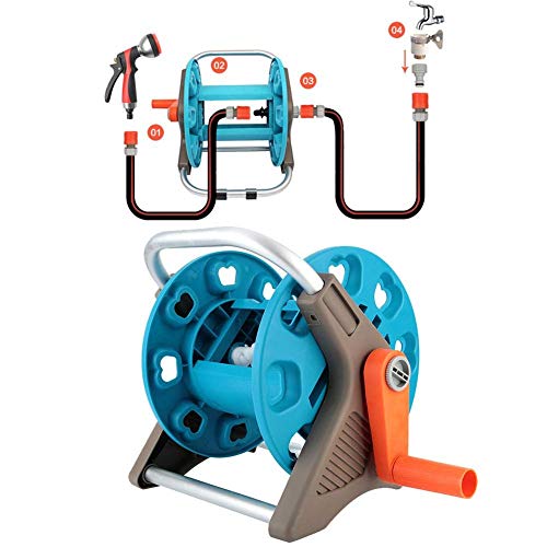 Garden Hose Trolley, Portable Garden G1/2 Water Hose Pipe Reel Holder Trolley Cart for Watering Garden Truck Tool