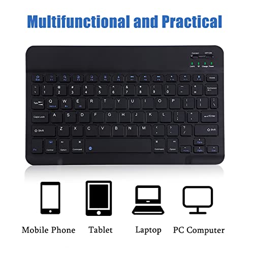 Sanpyl Wireless Keyboard, 10In Ultra Thin Bluetooth French Azert Keyboard Scissor Style Slim Waterproof Multifunctional Keyboard For Tablet Phone Computer(Black) #TOP4