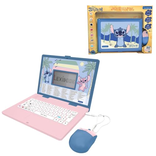Ordinateur éducatif Stitch Lexibook bilingue avec 164 activités ludiques